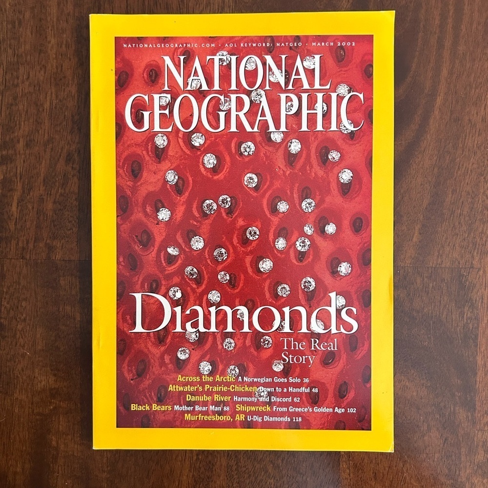 Vintage National Geographic Magazine March 2002 Diamonds The Real Story